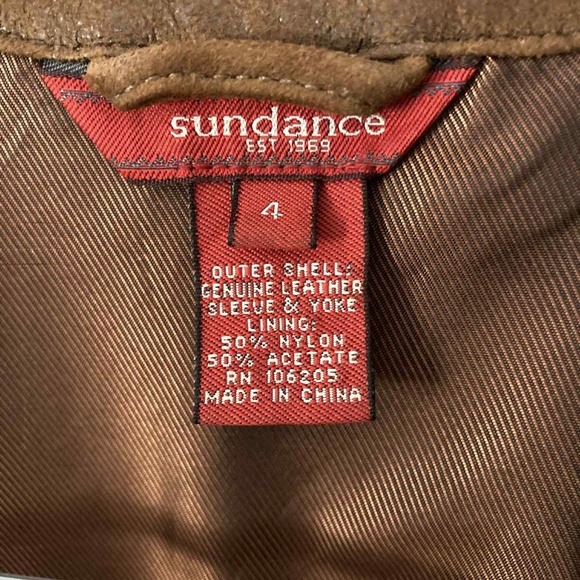 Sundance genuine leather jacket size 4 - Picture 2 of 3